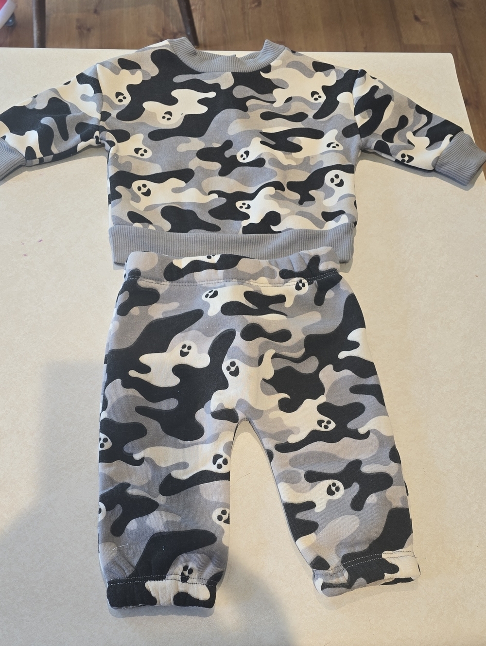 Celebrate! Halloween Baby Ghost Gray Camo Outfit